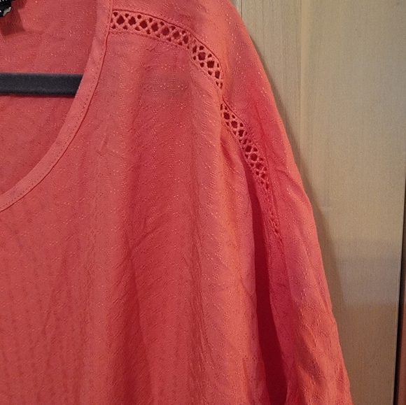 Womens Plus Sz XXL Peach Tie Front Shirt Buffalo David Bitton - Picture 6 of 9